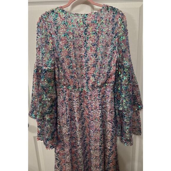 NWT Buddy Love Sequin Colette Long Sleeve Maxi Dress in Flash, S - Picture 11 of 12